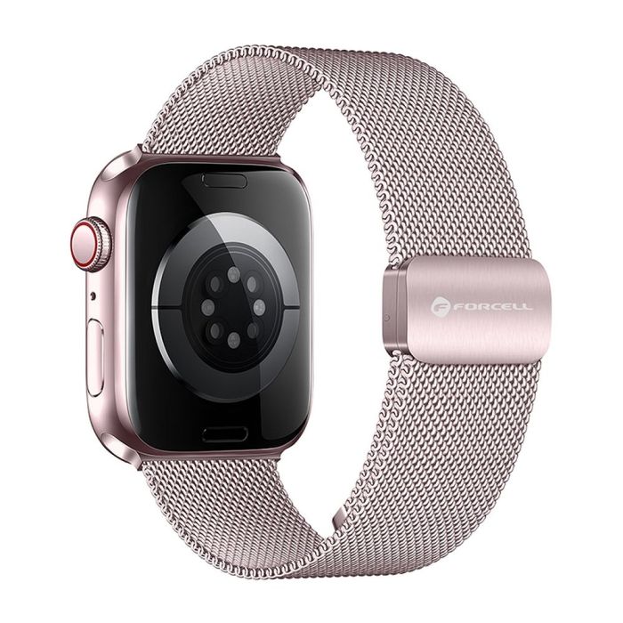 Remienok FORCELL F-DESIGN FA14 magnetický nehrdzavejúca oceľ Apple Watch 38/40/41mm ružový