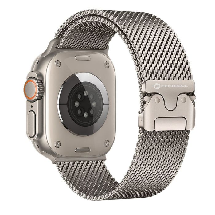 Remienok FORCELL F-DESIGN FA11 nehrdzavejúca oceľ Apple Watch 38/40/41mm striebroný