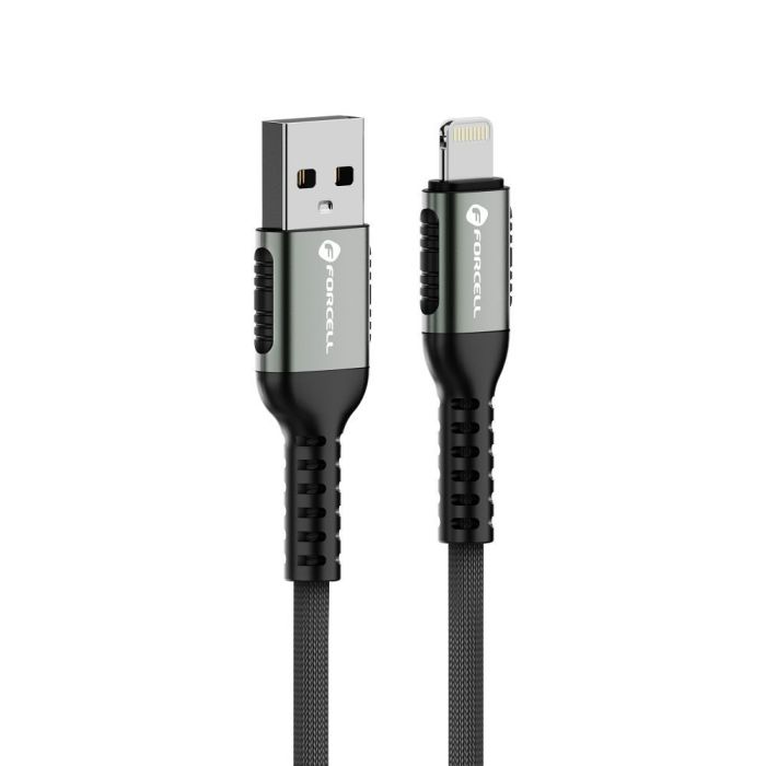 FORCELL F-ENERGY C257 cable USB A to Lightning 2,4A 12W Cafule 0,5 m black