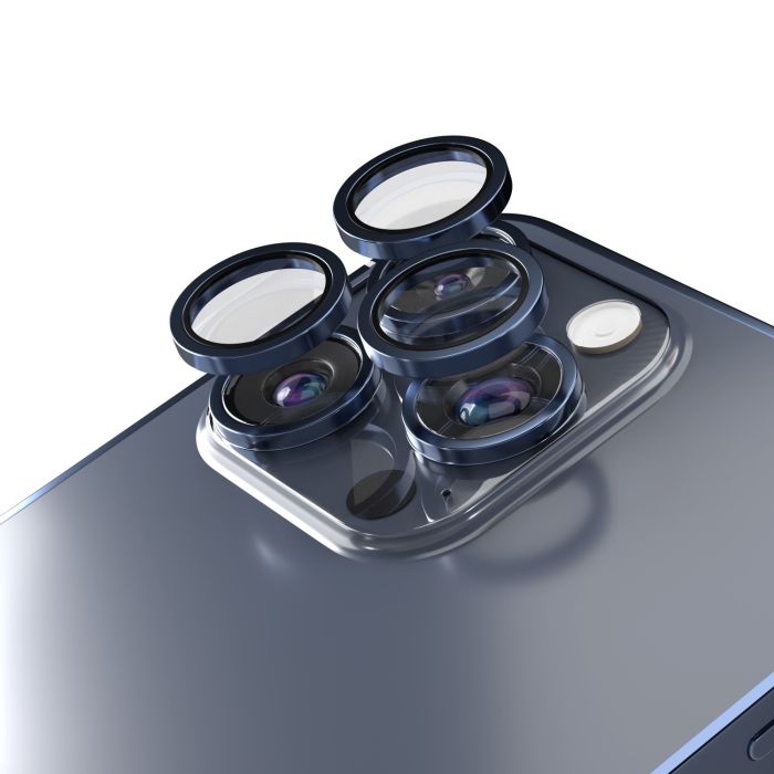 Ochranné sklo na fotoaparát Etteri Camera Lens Protector Apple iPhone 15 Pro/15 Pro Max modré