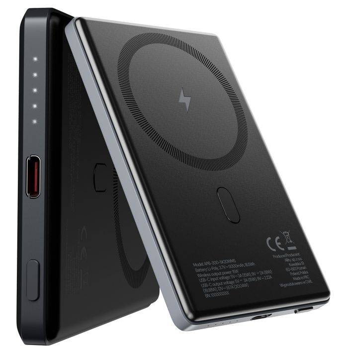 Allity wireless power bank APB-300 PD QC 20W 5000 mAh magnetic gray