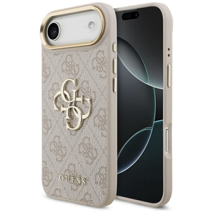 Obal Guess PU Leather 4G Metal Logo Gold Frame Apple iPhone Air GUHCP17M4GMGCPI ružový