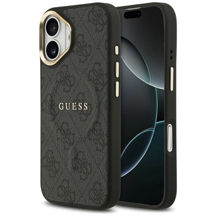 Obal Guess PU Leather 4G Gold Frame MagSafe Apple iPhone 17 GUHMP17SP4MSEGCK čierny
