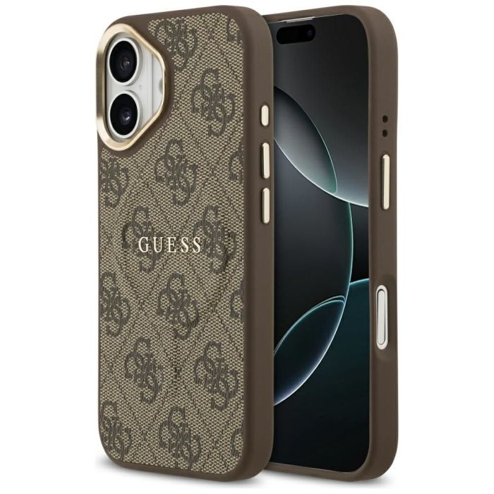 Obal Guess PU Leather 4G Gold Frame MagSafe Apple iPhone 17 GUHMP17SP4MSEGCW hnedý