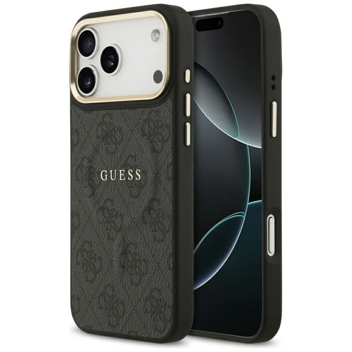 Obal Guess PU Leather 4G Gold Frame MagSafe Apple iPhone 17 Pro Max GUHMP17XP4MSEGCK čierny