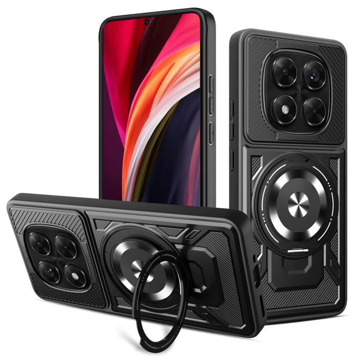 Defender Armor Magsafe Ring TPU/TPC Xiaomi Redmi Note 14 Pro 5G - čierne