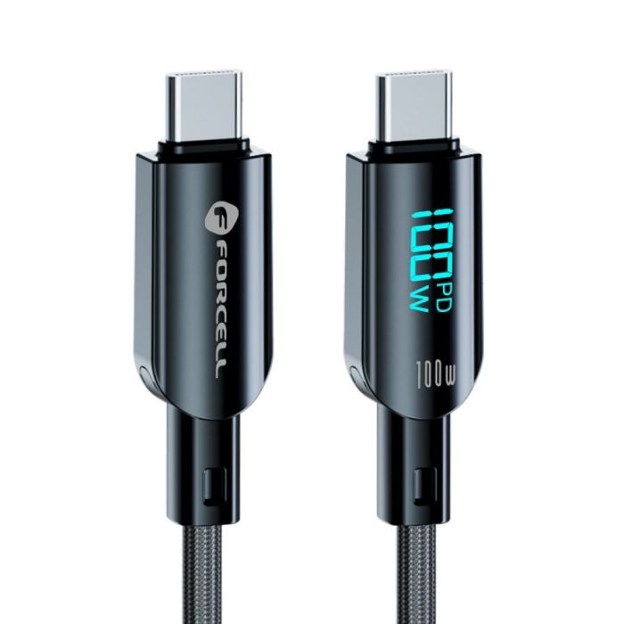 FORCELL F-ENERGY C277 cable Type C to Type C QC4.0 PD 5A 100W Digital 1,2 m black