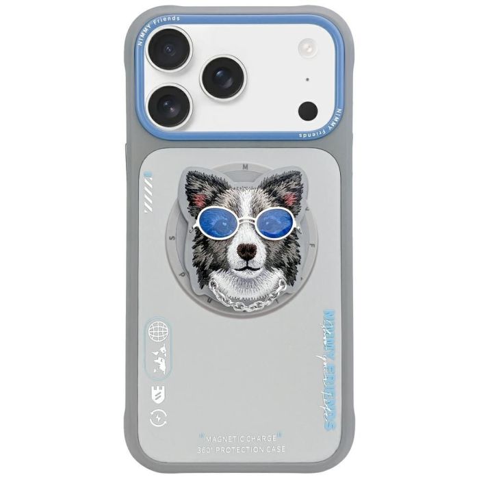 NIMMY case GLASSES COOL DOG compatible with MagSafe for IPHONE 17 gray