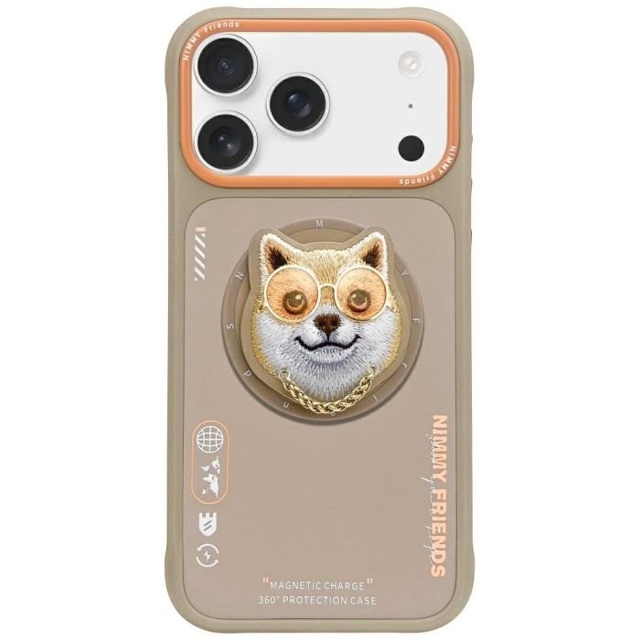 NIMMY case GLASSES COOL DOG compatible with MagSafe for IPHONE 17 Pro beige