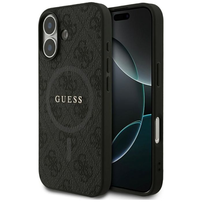 Obal Guess PU Leather 4G Colored Ring MagSafe Apple iPhone 17 GUHMP17SG4GFRK čierny