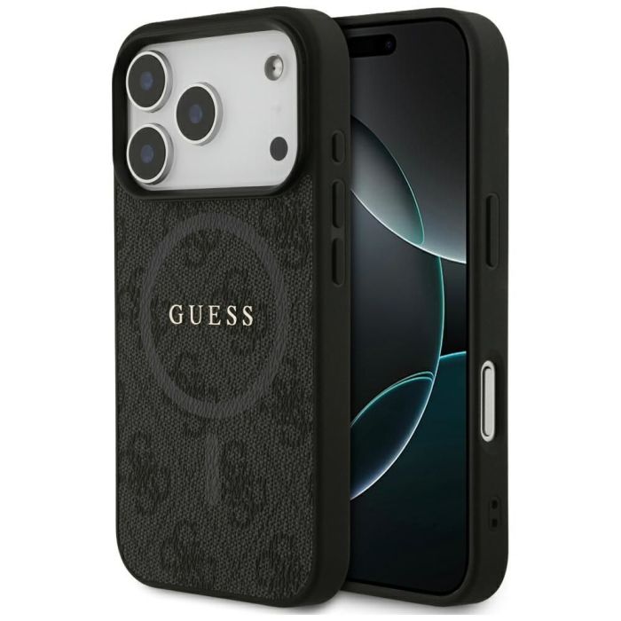 Obal Guess PU Leather 4G Colored Ring MagSafe Apple iPhone 17 Pro GUHMP17LG4GFRK čierny