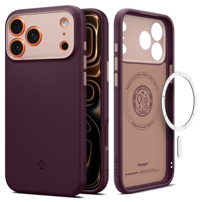 Spigen Nano Pop Mag Magsafe iPhone 17 Pro Max Burgundy Bean