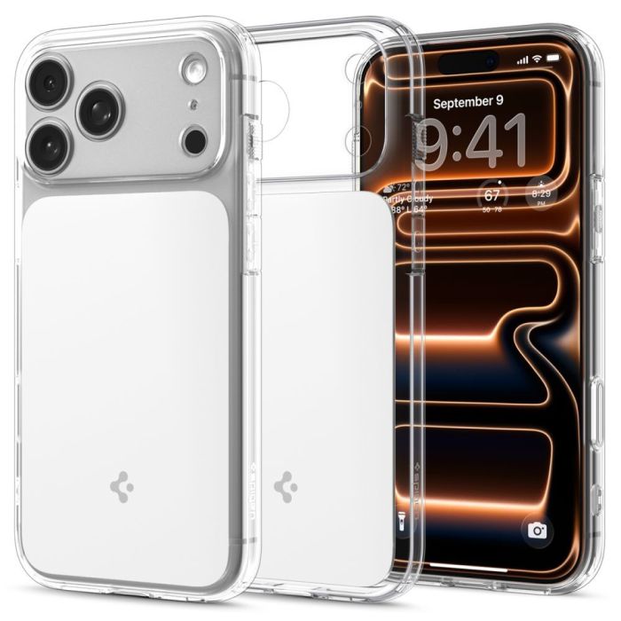 Spigen Ultra Hybrid ”T” Mag Magsafe case for iPhone 17 Pro Clear/White