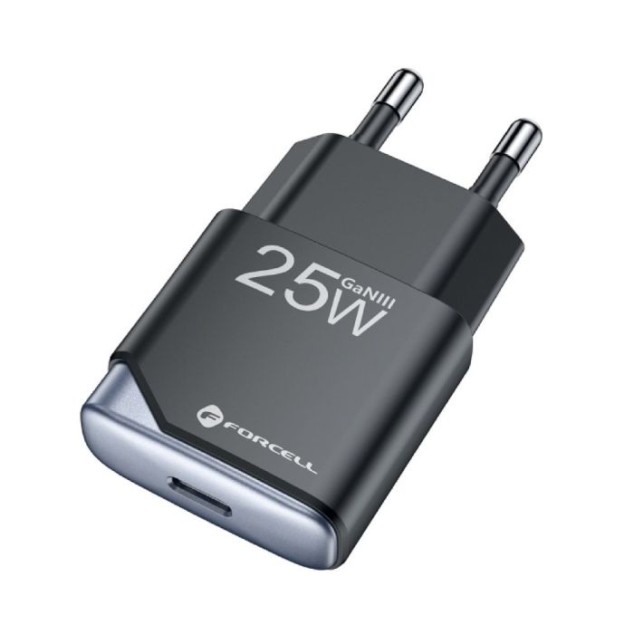FORCELL F-ENERGY GaN III B125101-E Ultra Slim travel charger 1 x Type C  Plus USB A PD QC4.0 3A 25W black