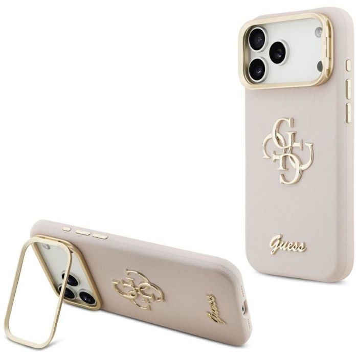 Obal Guess PU Grained 4G Logo Stand Camera Frame Apple iPhone 17 Pro Max GUHCP17XPCS4GSP ružový