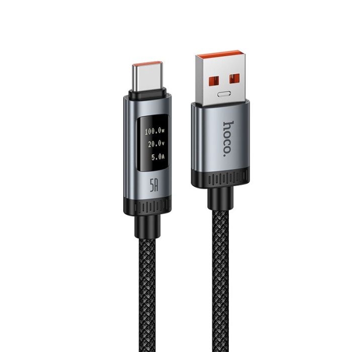 Kábel Hoco U148  LCD USB-A/USB C PD 6A 100W 1,2 m U148 - čierny