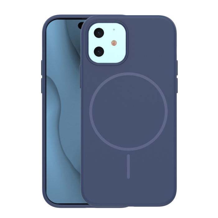 Obal Silicone Thin Mag Apple iPhone 12/12 Pro tmavomodrý