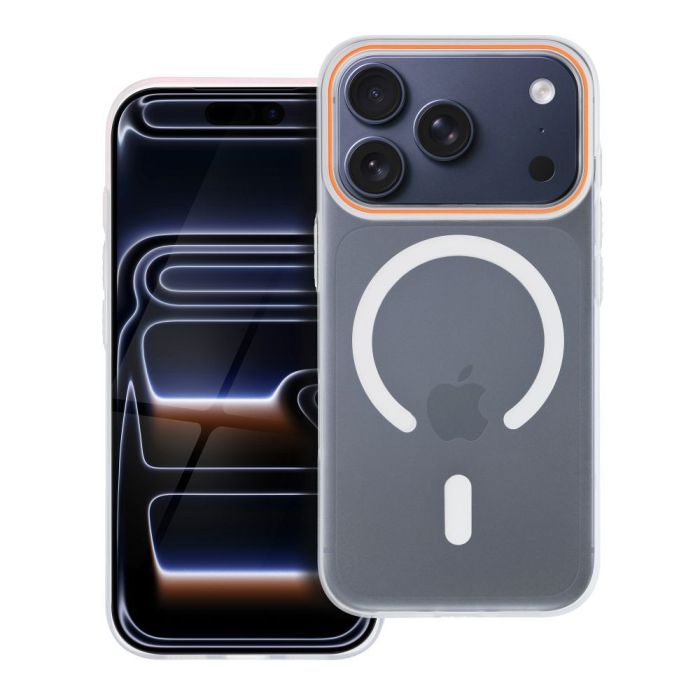 Obal GO ORANGE MagSafe Apple iPhone 17 transparentný