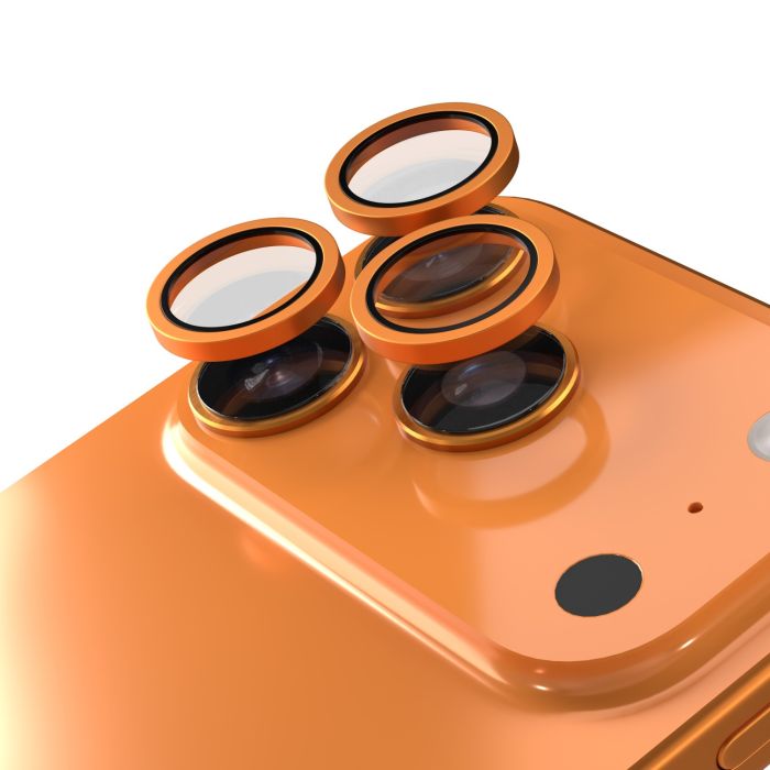 Ochranné sklo na fotoaparát Etteri Camera Lens Protector Apple iPhone 17 Pro/17 Pro Max oranžové