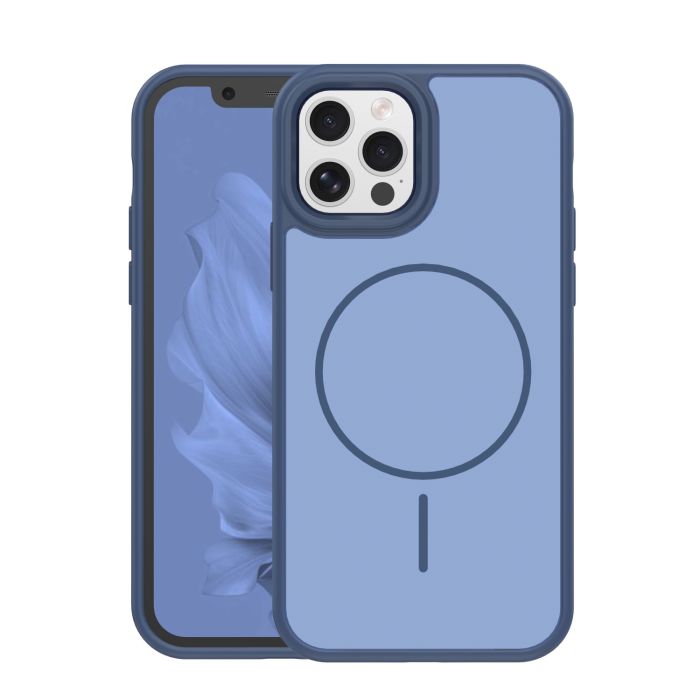 Frame Thin Magsafe TPU/TPC  iPhone 12/12 Pro - tmavo-modré