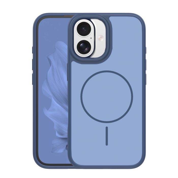 Frame Thin Magsafe TPU/TPC  iPhone 16 - tmavo-modré