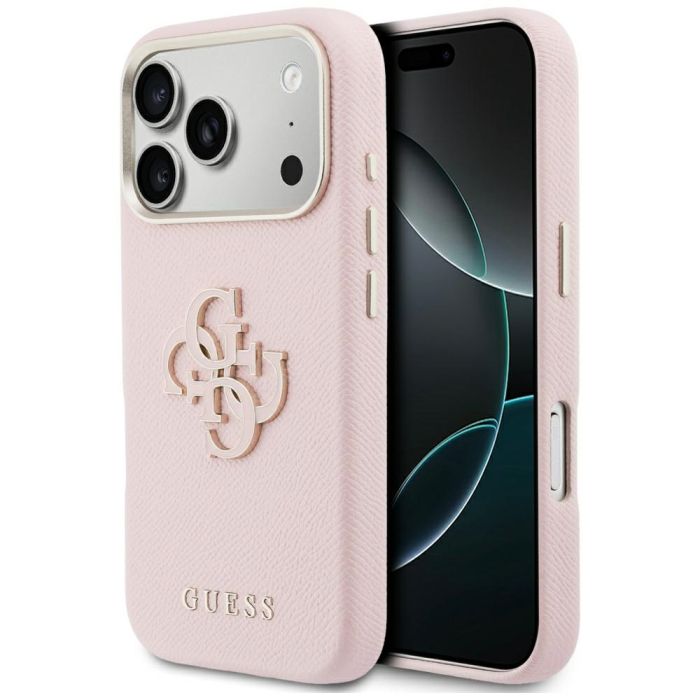 Obal Guess PU Resin Logo Apple iPhone 17 Pro GUHCP17L5PS4RGGP ružový