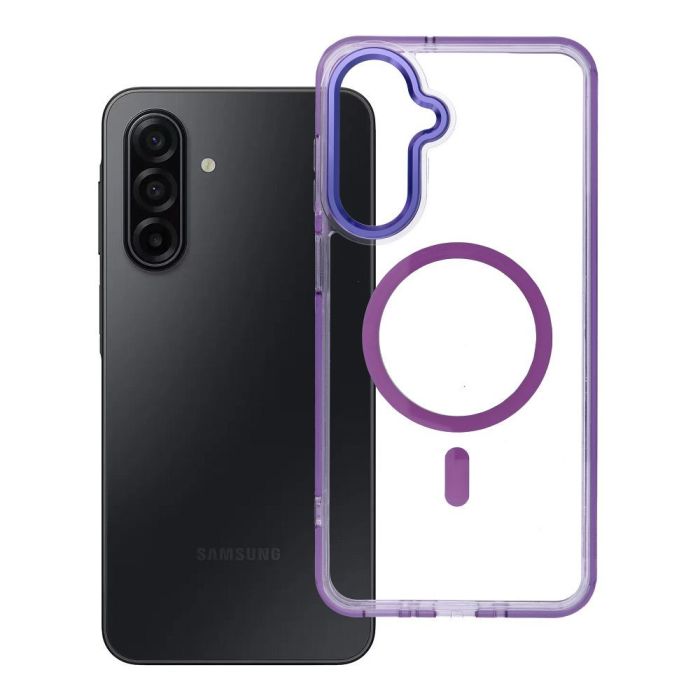Obal FRAME CLEAR HYBRID MAG COVER MagSafe Samsung Galaxy A17 4G A175/A17 5G A176 fialový
