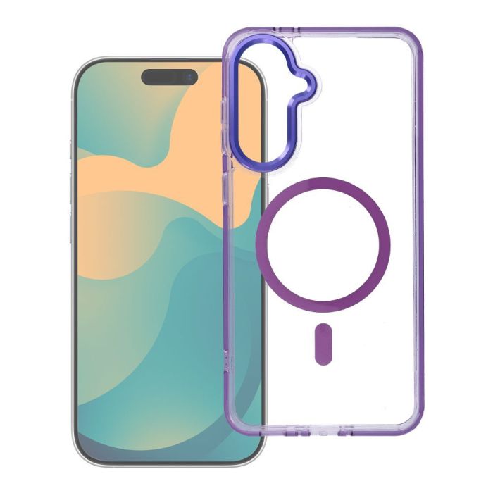 Obal FRAME CLEAR HYBRID MAG COVER MagSafe Samsung Galaxy S26 5G S942 fialový
