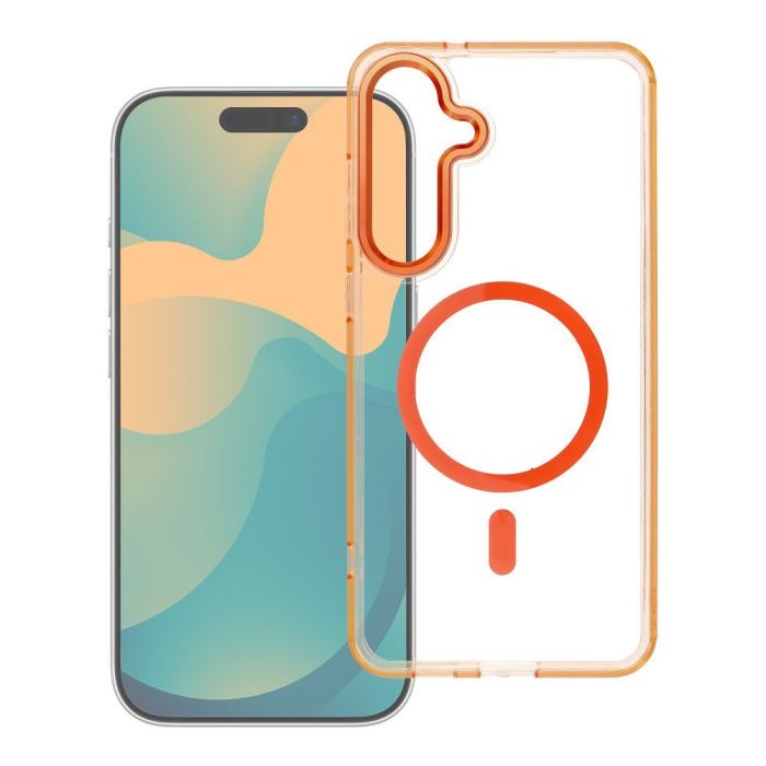 Obal FRAME CLEAR HYBRID MAG COVER MagSafe Samsung Galaxy S26 Ultra 5G S948 oranžový