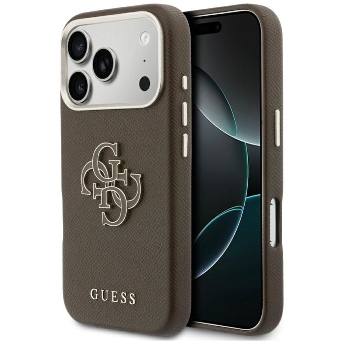 Obal Guess PU Resin Logo Apple iPhone 17 Pro GUHCP17L5PS4RGGW hnedý