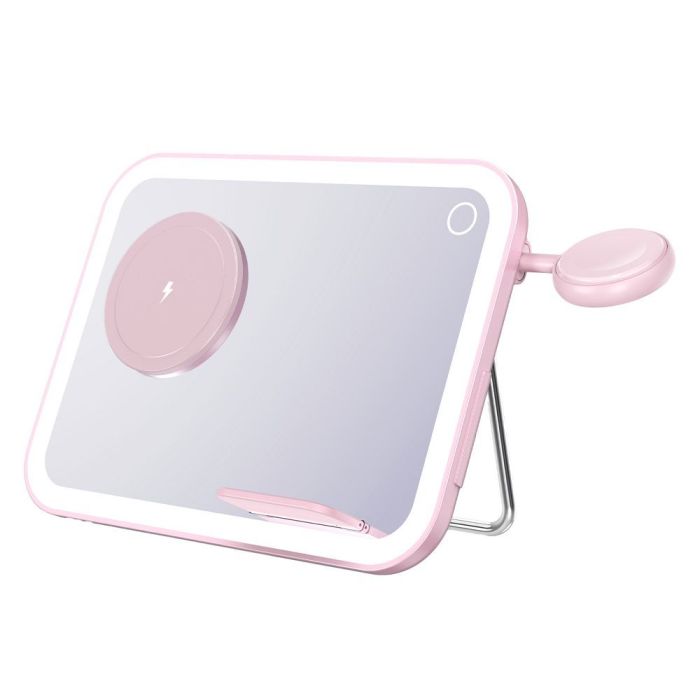 Bezdrôtová nabíjačka ForCell F-ENERGY Mag Mirror 15W 3v1  MagSafe/Apple Watch/Samsung Watch/Airpods - ružová