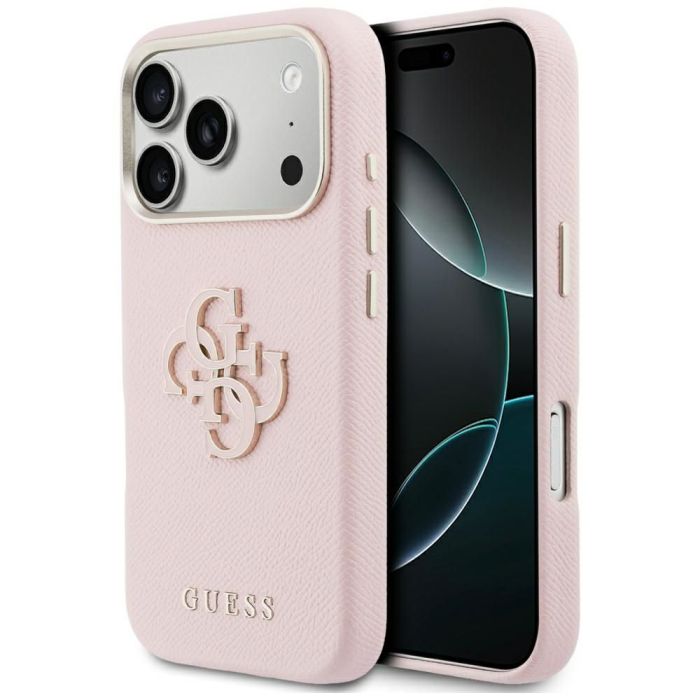 Obal Guess PU Resin Logo Apple iPhone 17 Pro Max GUHCP17X5PS4RGGP ružový