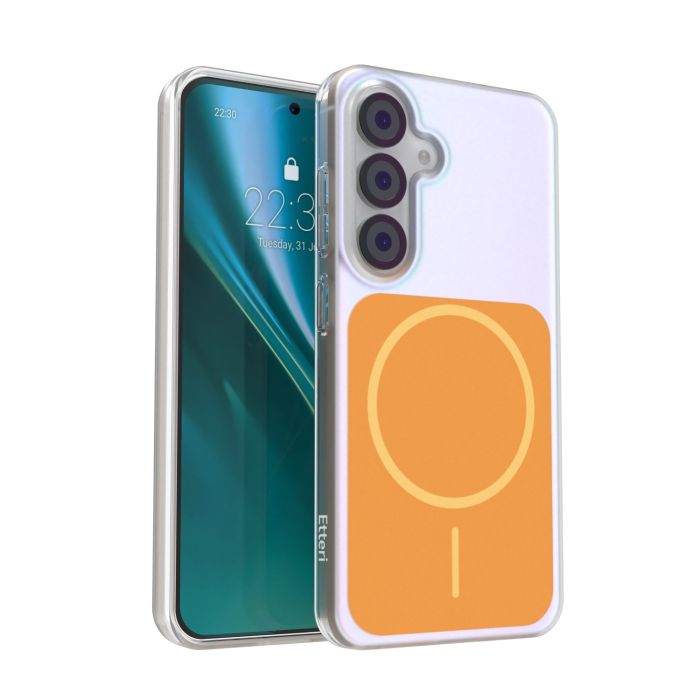 Obal Etteri Hidden Pearl MagSafe Samsung Galaxy S25 5G S931 oranžový