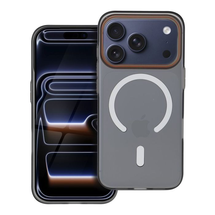 Obal GO ORANGE MagSafe Apple iPhone 16e/17e čierny