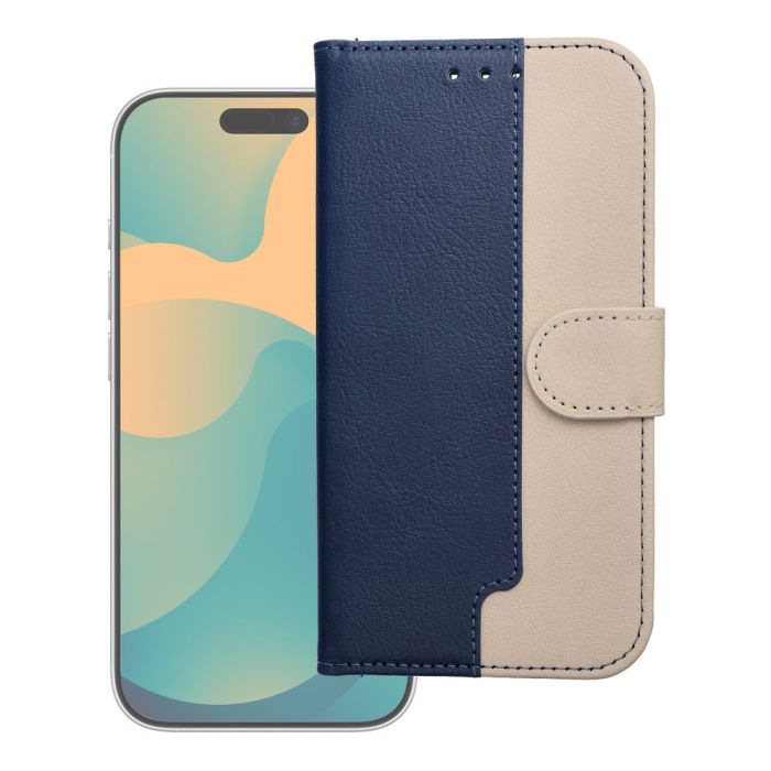 Two-tone Split Book iPhone 17 Pro - modro-krémový