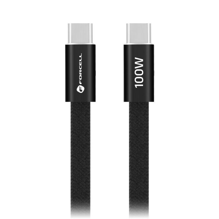 Forcell F-Energy Cafule Flat CCFN23, USB-C/USB-C, QC4.0 PD 5A 100W, 1.2m, čierny