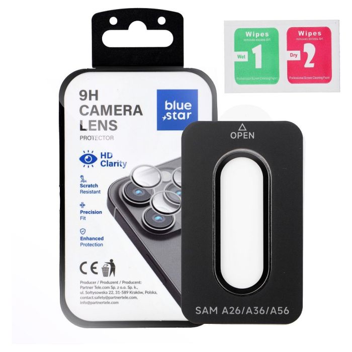 Ochranné sklo na fotoaparát Blue Star Camera Lens Protector Easy Install Samsung Galaxy A36 5G A366 čierne