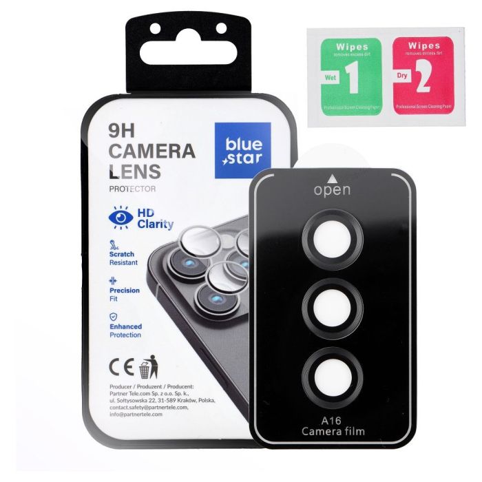 Ochranné sklo na fotoaparát Blue Star Camera Lens Protector Easy Install Samsung Galaxy A16 4G/5G čierne
