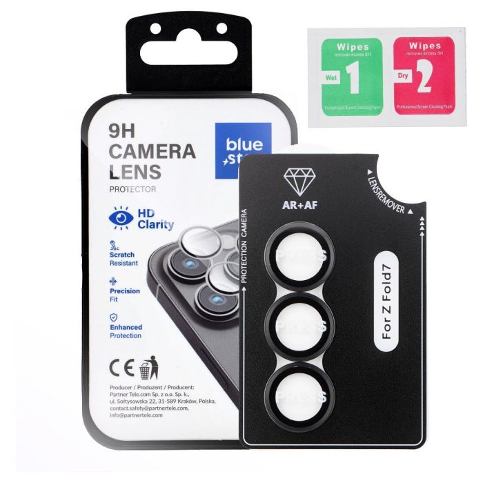 Ochranné sklo na fotoaparát Blue Star Camera Lens Protector Easy Install Samsung Galaxy Fold7 5G F966 čierne