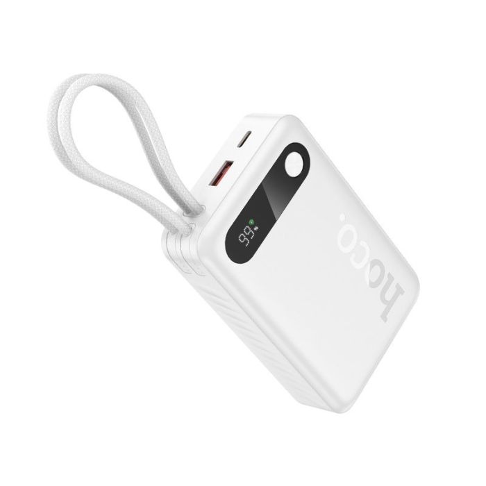 Powerbank Hoco 20000 mAh QC PD 2A 22,5W built-in cables USB C  Plus Lightning J171A white