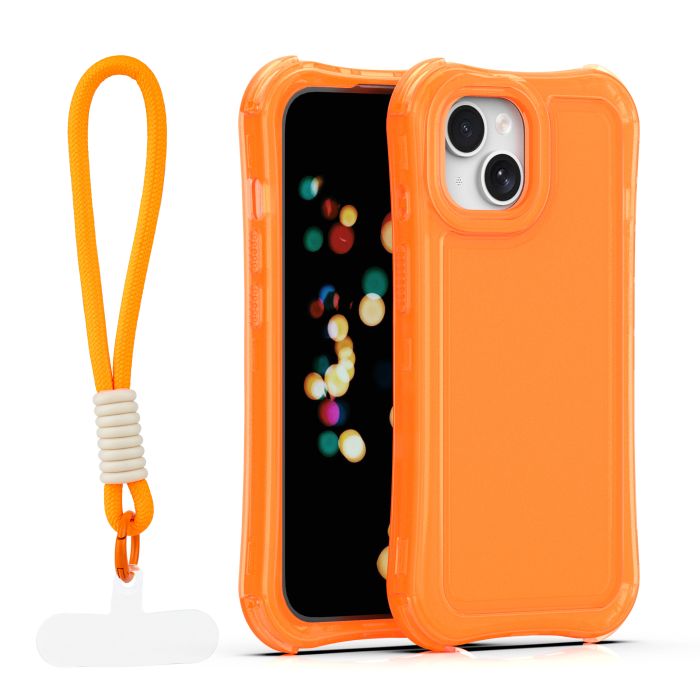 Obal Safepop Strap Apple iPhone 15 oranžový