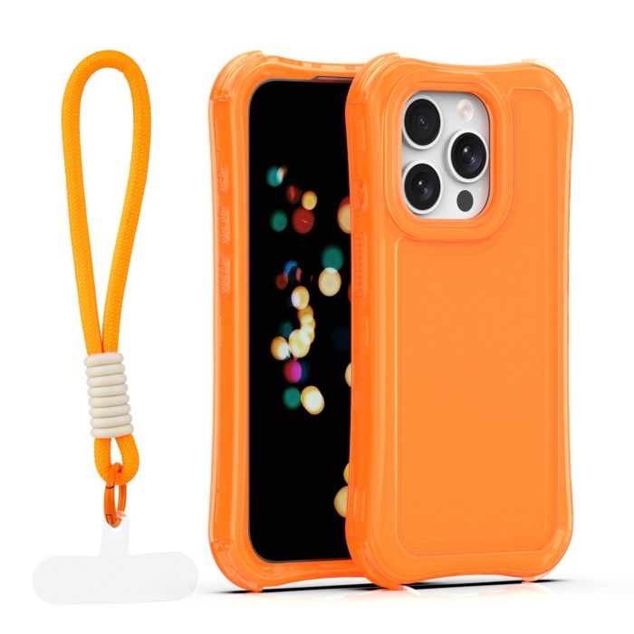 Obal Safepop Strap Apple iPhone 15 Pro oranžový