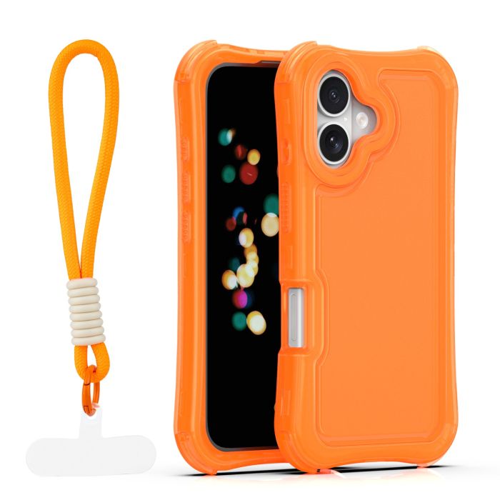 Obal Safepop Strap Apple iPhone 16 oranžový