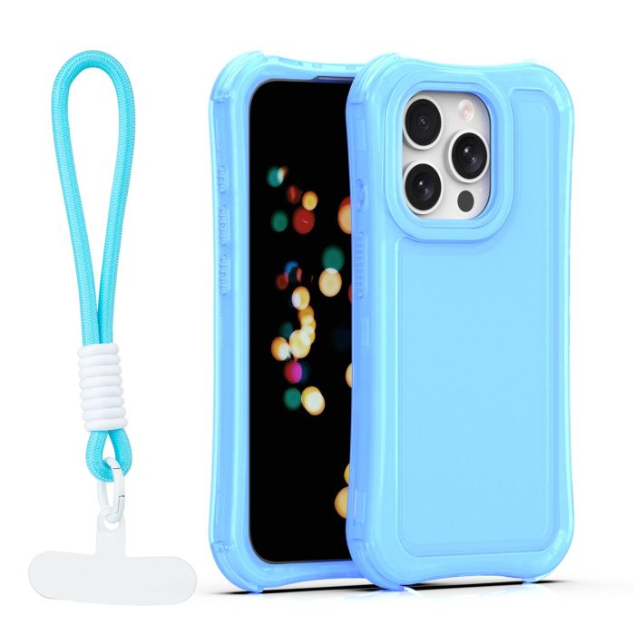 Obal Safepop Strap Apple iPhone 15 Pro modrý