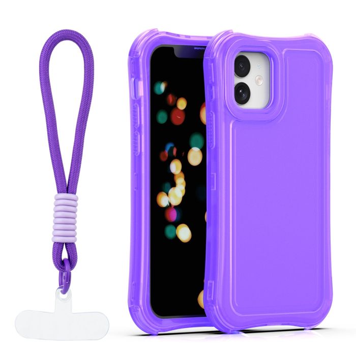 Obal Safepop Strap Apple iPhone 12/12 Pro fialový
