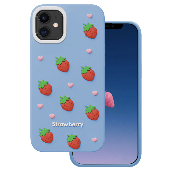 Obal Strawberry Apple iPhone 11 modrý