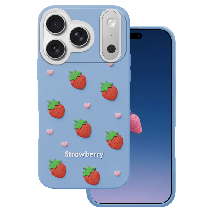 Obal Strawberry Apple iPhone 17 Pro modrý