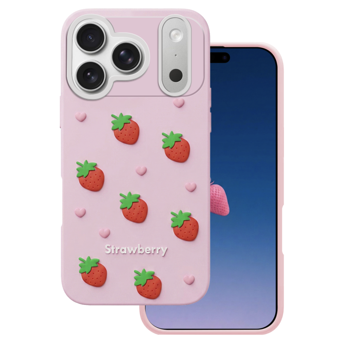 Obal Strawberry Apple iPhone 17 Pro Max ružový
