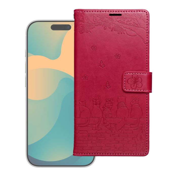 Obal MEZZO Book Samsung Galaxy A37 5G A376 mačky červený