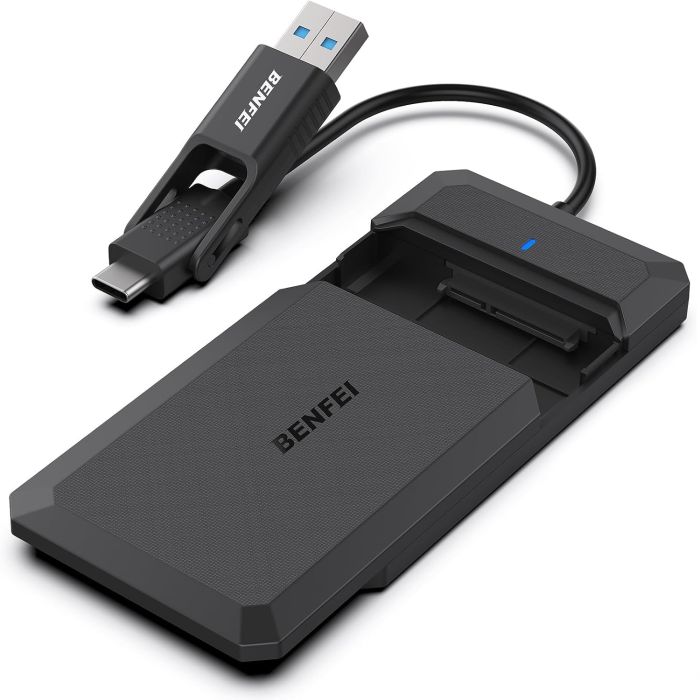 BENFEI SSD drive housing 2.5 inch SATA USB-C USB-A with UASP SATA III support black